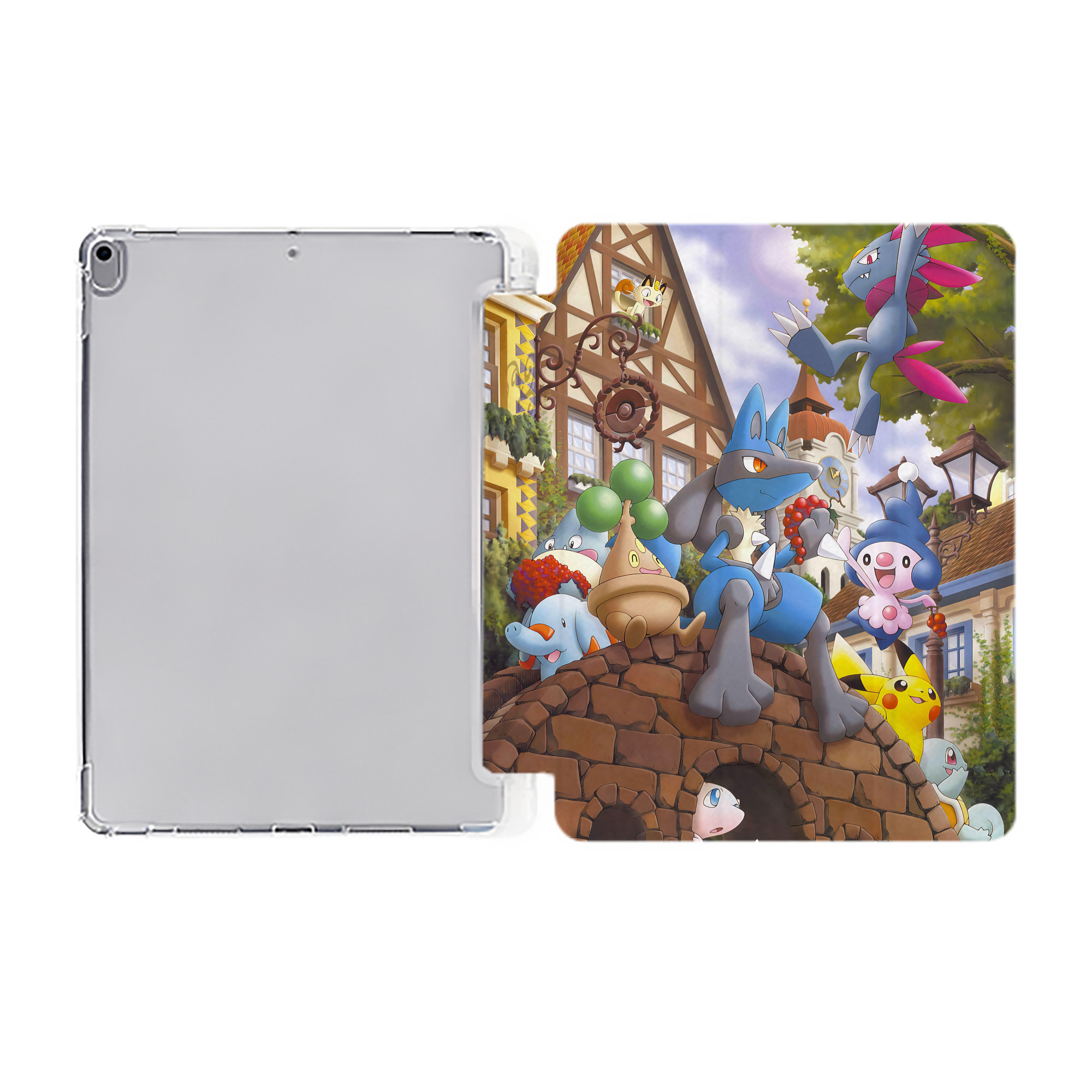 （画像用） ポケットモンスター Pokémon IPad ケース ペン収納付き 三つ折りスタンド PUレザー×シリコン 対応機種9.5/10.5/10.9インチ
